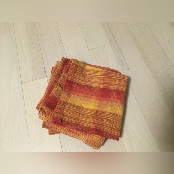 8 Pottery Barn 100% linen Plaid Napkin Set of 8 - Picture 2 of 4